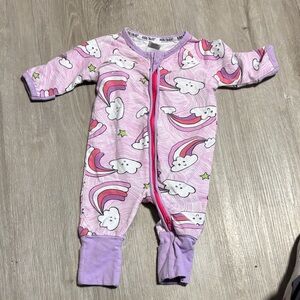 Pink and Purple Kids One Piece with Rainbow Design